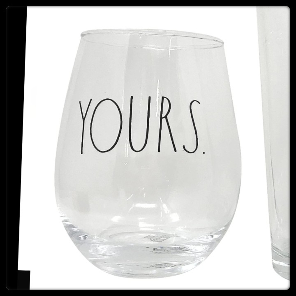 Rae Dunn Clear Glass Wine Set Tumbler - Picture 5 of 7